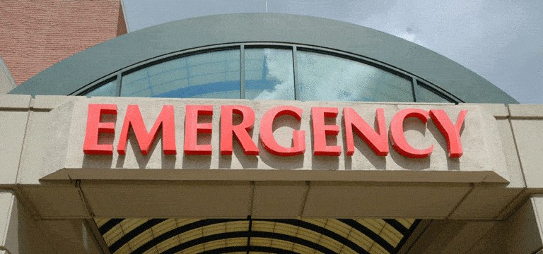 emergency room sign on hospital