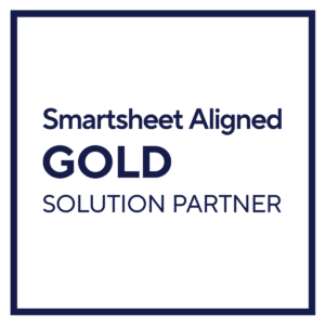 Smartsheet Aligned Gold Solution Partner badge graphic
