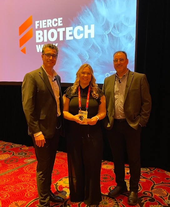 Harry Georgiades,Amber Monaghan, and John Wichelt at Fierce Biotech week 2026