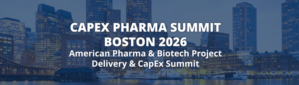 CapEx Pharma Summit Boston 2026 banner for the American Pharma & Biotech Project Delivery & CapEx Summit over the Boston skyline